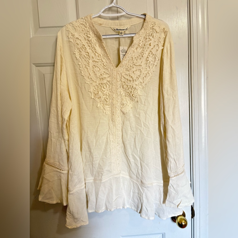 Tantrums Cream Tunic with Crochet Detail